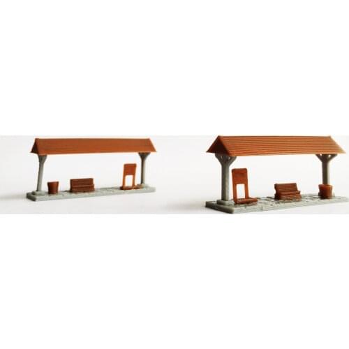 Outland Models Small Station Passenger Platform x2 N Scale Train Railway Layout