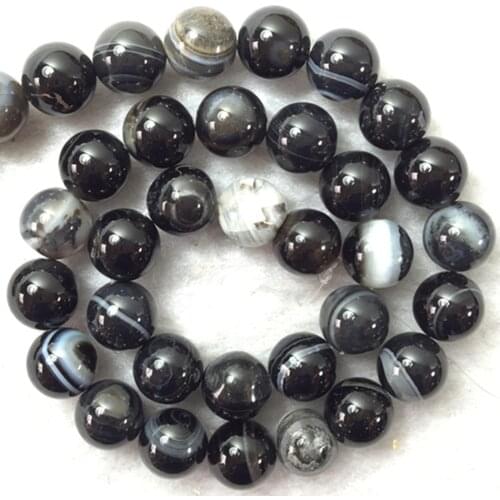 Fashion white black stripe onyx round carnelian agat 6mm 8mm 10mm 12mm high quality stone loose beads jewels making 15inch BV213