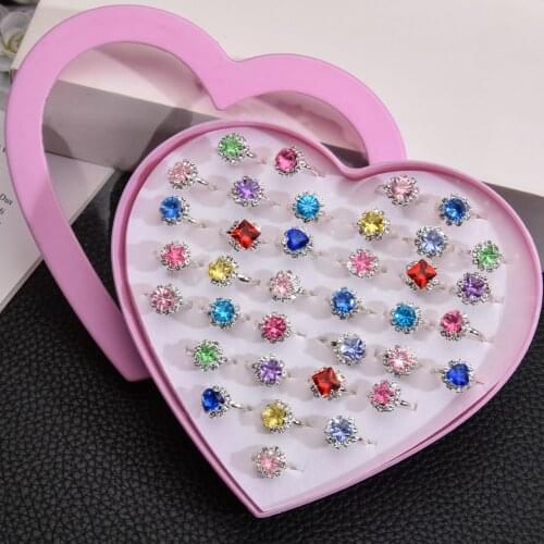 New Mix style Crystal Rings Set Silver Color Adjustable Finger Rings for Women Fashion Bride Wedding Jewelry 36pcs/lot