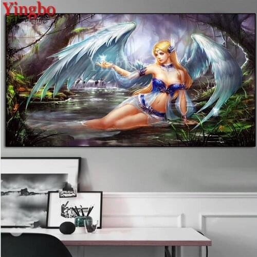 Large Size Diamond Painting Kits,Game Poster Forest Angel 5D DIY Full Drill Square/Round Diamond Embroidery Kits