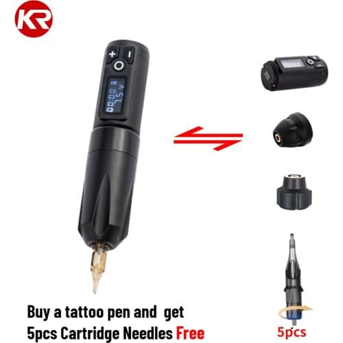 New Replaceable Wireless Tattoo Battery Pen Rotary Machine Gun Good Motor Digital Display Tattoo Kit Permanent Makeup Pen