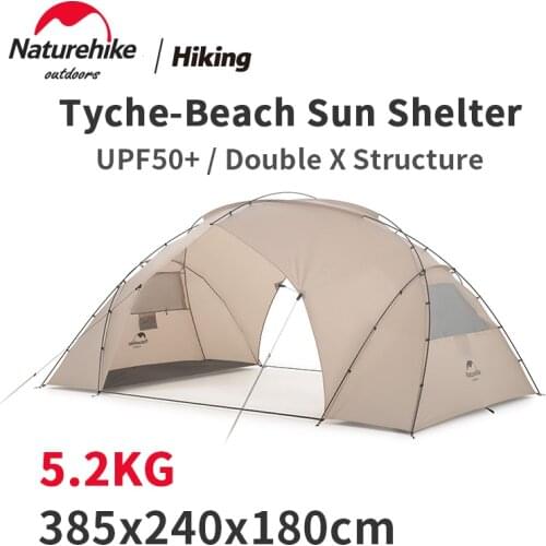 Naturehike Outdoor Park Beach Sun Shelter 210T Double x Structure Windproof Sunscreen Canopy Camping Portable 1-3 Person Tent