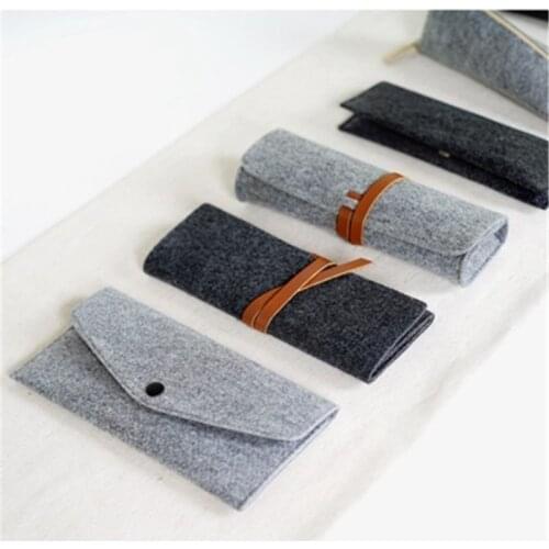 Portable Roll School Pencil Case Felt Cloth Pen Bag for Girls Boys Cute Large Capacity Pencilcase Box Stationery Office Supplies