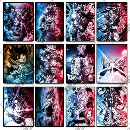 Japanese anime dragon ball posters and prints goku wall art poster pictures living room home children room decoration accessorie