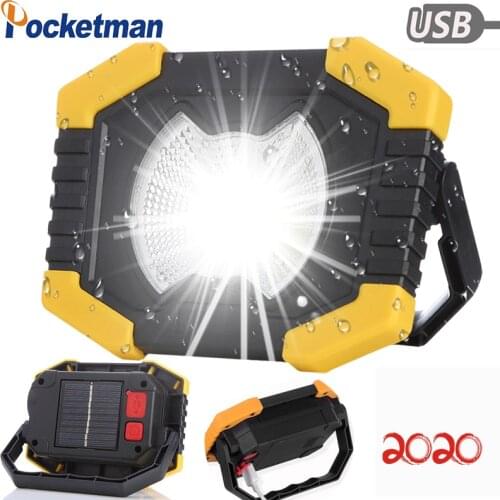 Portable 100W Led Work Light Rechargeable 180 Degrees Adjustable Lanterns With Built-in Battery Spotlight Outdoor Camping Lamp