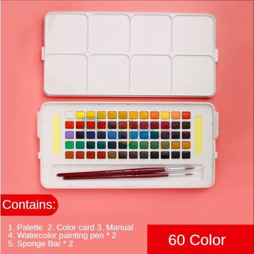 JP) SAKURA Professional Solid Watercolor Pigment Portable Set Various Gifts for Student Painting and Sketching Outside