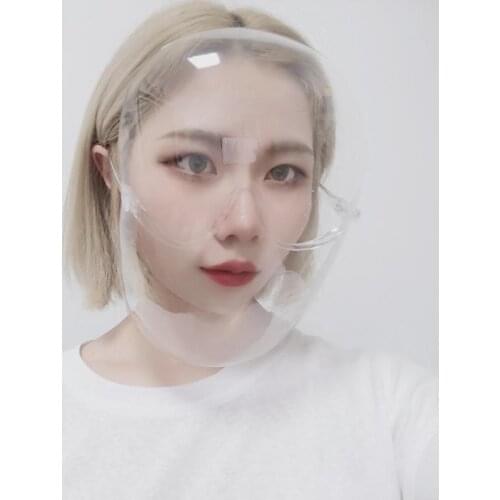 Extended PC + PET Transparent Full Face Protective Mask Space Mask Plastic Cycling Shield VUE Shield Dust-Proof Face Protective