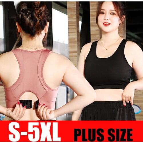 S-5XL Sports Top Crop Yoga Bras Womens Sexy Underwear Push Up Brassiere BH Gym Shirt Sportswear Big Lady Sports Bra Plus Size