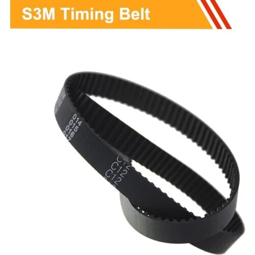 S3M Closed loop Transmission Belt Length 384/390/396/435/450/456mm Rubber Gear Belt 10/15mm Belt Width Timing Belt for 3M pulley