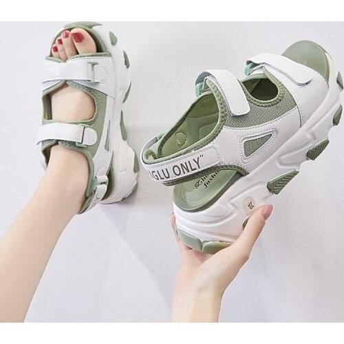Explosion Summer INS Dad Sandals Muffin Thick Bottom Student Beach Sandals Korean Version Comfortable Lightweight Women Shoes