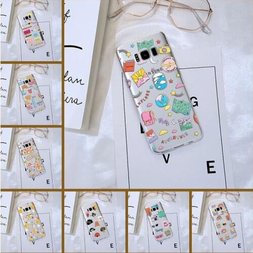 For Samsung Galaxy S5 S6 S7 Edge S8 S9 Plus Case Silicone Cute Girl Cartoon Soft Back Cover For Samsung Note 4 5 8 9 Phone Case