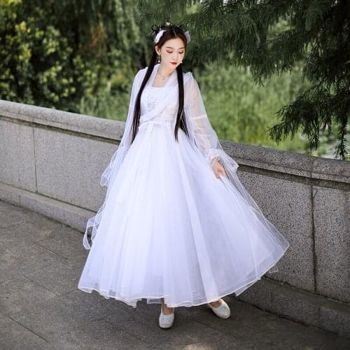 Traditional Ancient Hanfu Dance Costume Female Folk Princess Hanfu Dress Oriental Cosplay Dress Stage Fairy Dancewer SL5107