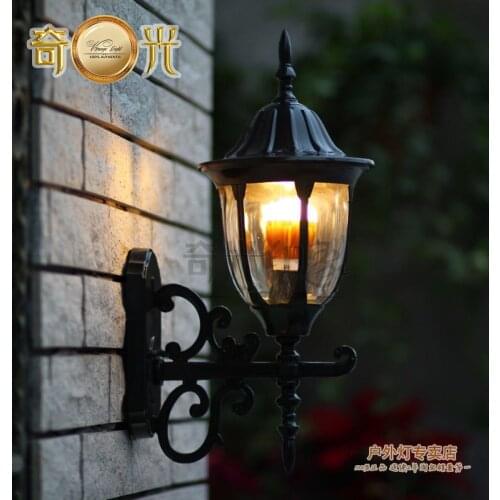 Warm white outdoor wall lamp mount balcony led porch light vintage Europe style waterproof led garden lights black/bronze