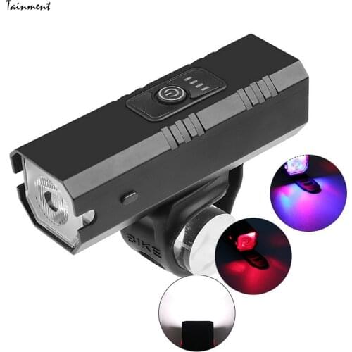 4000mAh Bicycle Headlight 1200LM USB Rechargeable MTB 2T6 Bicycle Light with Tail Light 3 Mode Led Headlight for Cycling Helper