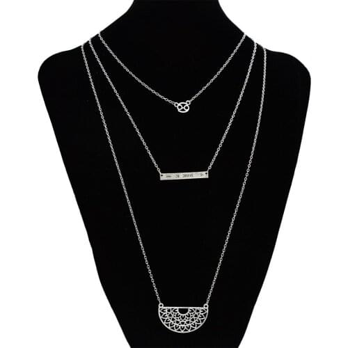 Vintage Ethnic Multilayer Necklace color Boho Long For Women Party Turkish Statement Maxi Jewelry Hollow Flower Choker Necklace