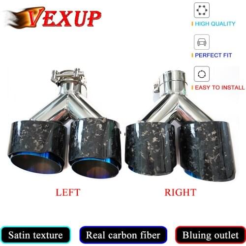 Top Quality Car Accessories Forged Carbon Fiber Exhaust Muffler Tip Pipe Nozzle Decoration Bluing Outlet Stainless Steel
