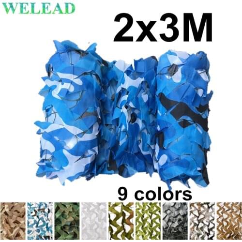 WELEAD 2x3 Camouflage Net Reinforced Military Sea Blue 2x3M 2*3 2*3M 3x2 3x2M for Car Cover Outdoor Awning Sun Shading Mesh Hide