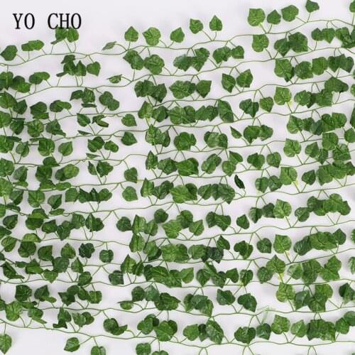 YO CHO 6PCS Artificial Ivy Garland For Ivy Flower Wall Wedding Home Garden Bar Decoration DIY Atificial Rattan Strips Tree Leave