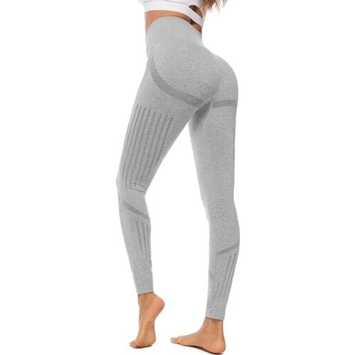 Yoga Pant Womens Summer High Waist Fitness Leggings Sexy Push Hips Up Running Training Breathable Hollow Seamless Sports Pants