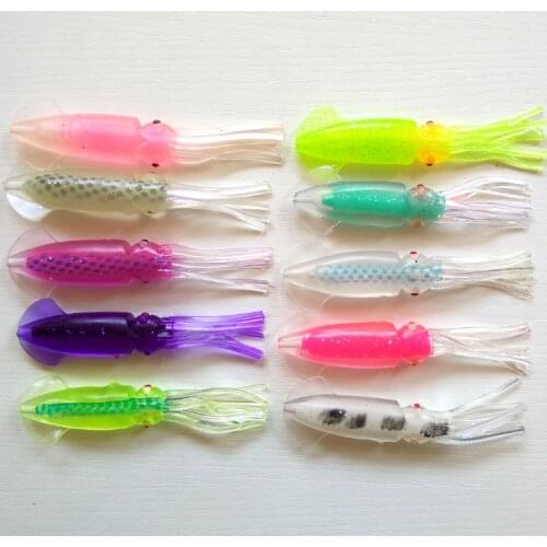 10pcs 12cm/12g Squid jigs lure Octopus soft fishing lure Game Fishing lure Trolling fishing lure Big Game Marlin Tuna Pakula