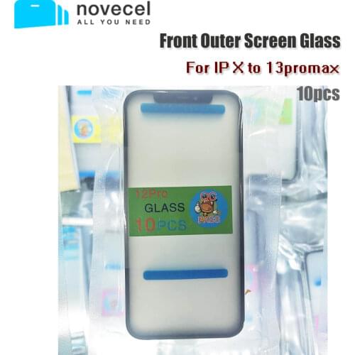 10pcs/lot Original Quality Front Screen Outer Glass for iPhone X XR XS Max 11 12 Pro max 12mini Cracked Glass Lens Replacement