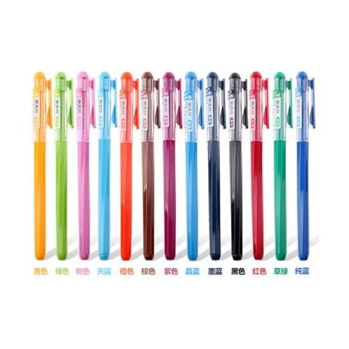 12pcs Stationery Color Neutral Pen AGP62403 Dawn Pen New Popular 0.38 Mm Many Colors Available Black Purple Pink Sky Blue Etc