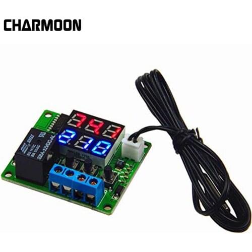 12V Digital Thermostat ModuleTemp Display Temperature Controller Board With 20A Relay Dual LED Display And Red / Blue Light