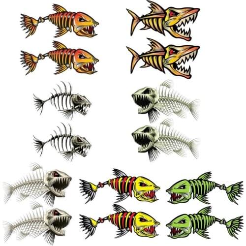 2Pcs/Lot Decals Sticker for Canoe Kayak Boat Fishing Canoe Graphics Car Reflective Graphics Sticker Accessories