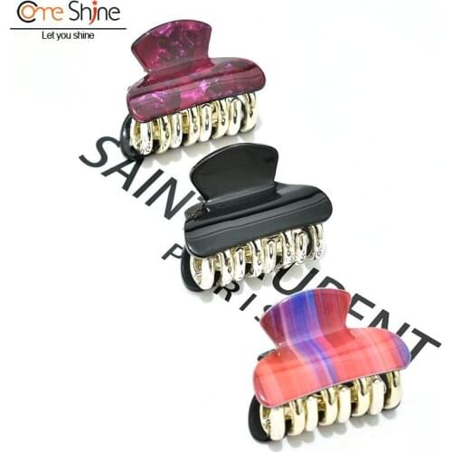 3Pcs/Lot Small 40mm Bright Black Styling Tool Hair Claw Girls Acrylic Mini Hairpin Hair Clip For Women headband Accessories