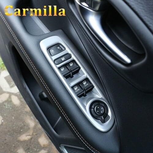 4Pcs/Set ABS Chrome Window Glass Lift Switch Button Panel Cover Sticker for Jeep Compass LHD Second Generation 2017 2018 Car