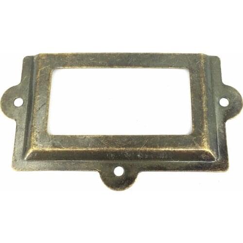 8PCS 107*61mm Antique Bonze Vintage Label Pull Frame Card Holder For Furniture Cabinet Drawer Box Case Bin