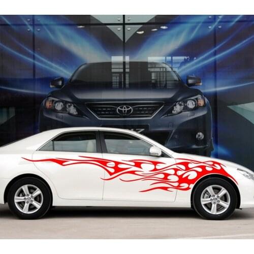 Car Decals Flames Blaze Racing Hot Fire 132'' for Reiz Mark X Camry Vinyl Side Door stickers ZC264