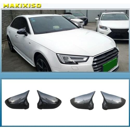 Carbon Fiber Car Rearview Mirror Covers for AUDI A4 S4 B9 A5 S5 Avant Allroad Quattro 2017-2019