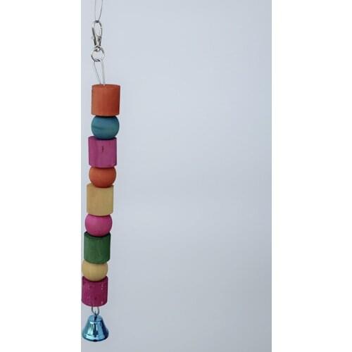 Wooden Chew Bite Swing Toy with bell for Parrot Bird Products Pet Toy Accessories Cockatiel Parrot hang Toys BT012