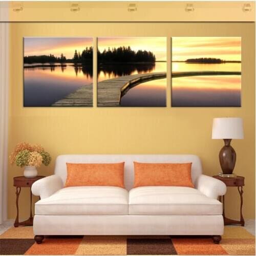 Art sunrise the sea Home Furnishing decorative the paintings on canvas the living room canvas painting modular picture