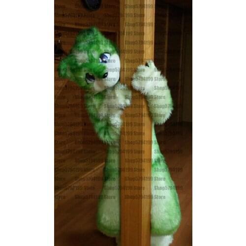Customised #M18 GREEN FOX HUSKY Dog Furry Fursuit Suit Mascot Costume Cosplay Animal Party Fancy Dress Carnival Birthday Gift