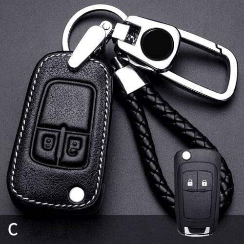 Leather Car Key Case Cover for Buick Chevrolet Cruze Opel Vauxhall Mokka Encore Astra Corsa E Insignia Zafira G H Protect Ring