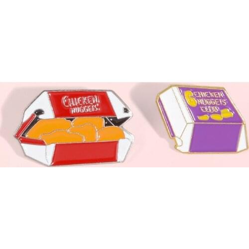 Creative Fried Chicken Brooch Hamburg Shirt Badges Enamel Pins Broches for Men Women Badge Pines Brooches Jewelry Accessories