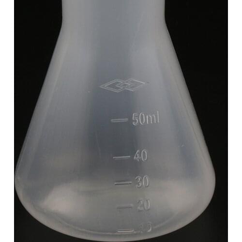 2 X 50ml Laboratory Plastic Volumetric Flasks, Erlenmeyer Flasks With Cap