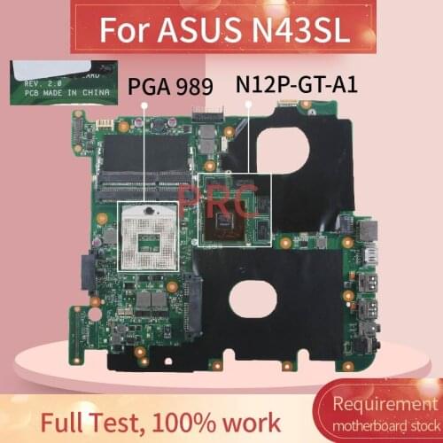 N43SL REV:2.0 For ASUS N43S N43SM N43SL Laptop motherboard HM65 N12P-GT-A1 DDR3 Notebook Mainboard
