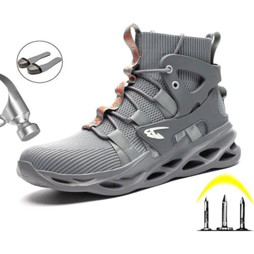 Mens Boots Safety Shoes Puncture-Proof Work Boots Steel Toe Shoes Lightweight Work Shoes Indestructible Industrial Shoes 2021