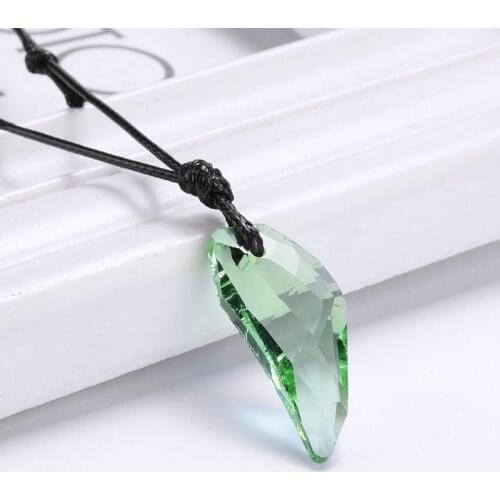 Punk Men Chain Choker Necklaces Rock Crystal Wolf Tooth Adjustable Pendant Necklace Fashion Jewelry Gift