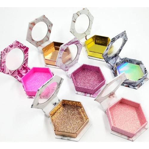 NEW 10/20/50/pcs Lash Boxes Packaging Wholesale Fahion New Empty Eyelash Packaging Box hexagon Lashes Case Eyelashes Package