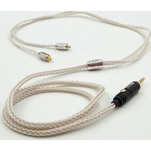New DIY 3.5mm MMCX Cable 8core 7N Single Crystal Copper Plated Silver Cable Us For Shure SE535 UE900 DZ9 LZ A4 MaGaosi K3