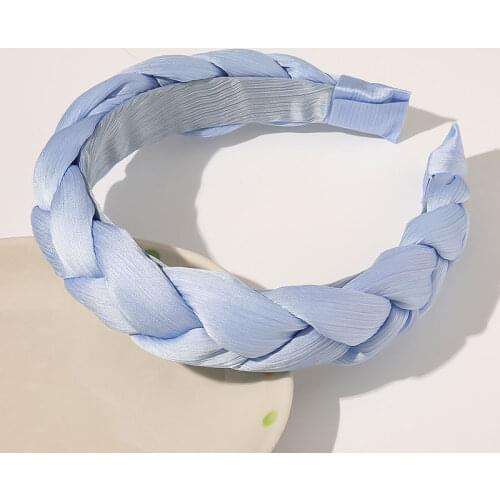 Solid Color Fabric Twist Braid Headband Weaving Bezel Women Headdress Monochrome Braid Head Buckle Hair Accessories