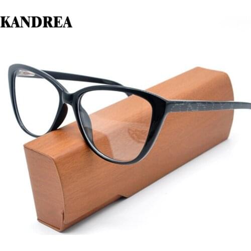 KANDREA 2021 New Fashion Simple Eyewear Unisex Cat Eye Plain Acetate Optical Glasses Frame for Men Women Clear Lens Eyeglasses