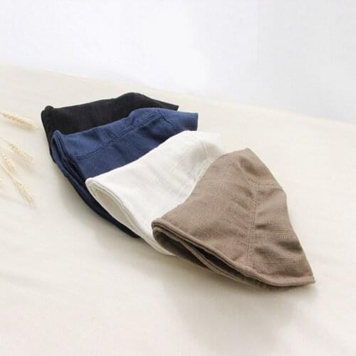 Japan Solid Color Fisherman Hat Summer Ladies Sunscreen Visor Bucket Cap Men Women Cotton Linen Sunshade Fisher Basin Hats H7360