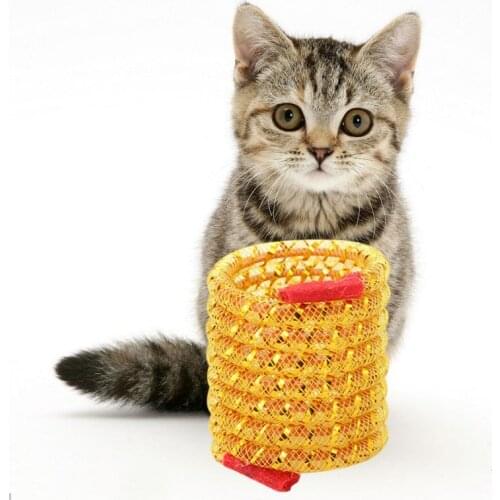 Durable Pet Spring Toy Flexible Pipe Colorful Coil Spiral Springs Interactive Toys For Cats Creative Cat Toy Pet Toys