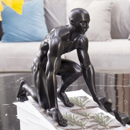SIMPLE MODERN RESIN STARTING RUN CHARACTERS ORNAMENTS HOME LIVINGROOM FURNISHINGS CRAFTS HOTEL MODEL ROOM FIGURINES DECORATION