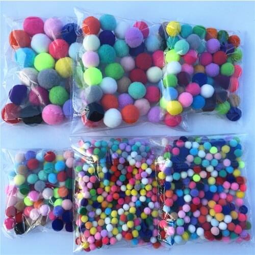 8-30mm Mix Color Pompom Balls Handmade For Children Toys/Early Learning/Cellphone/Cloth/Kindergarten Diy Making Accessories